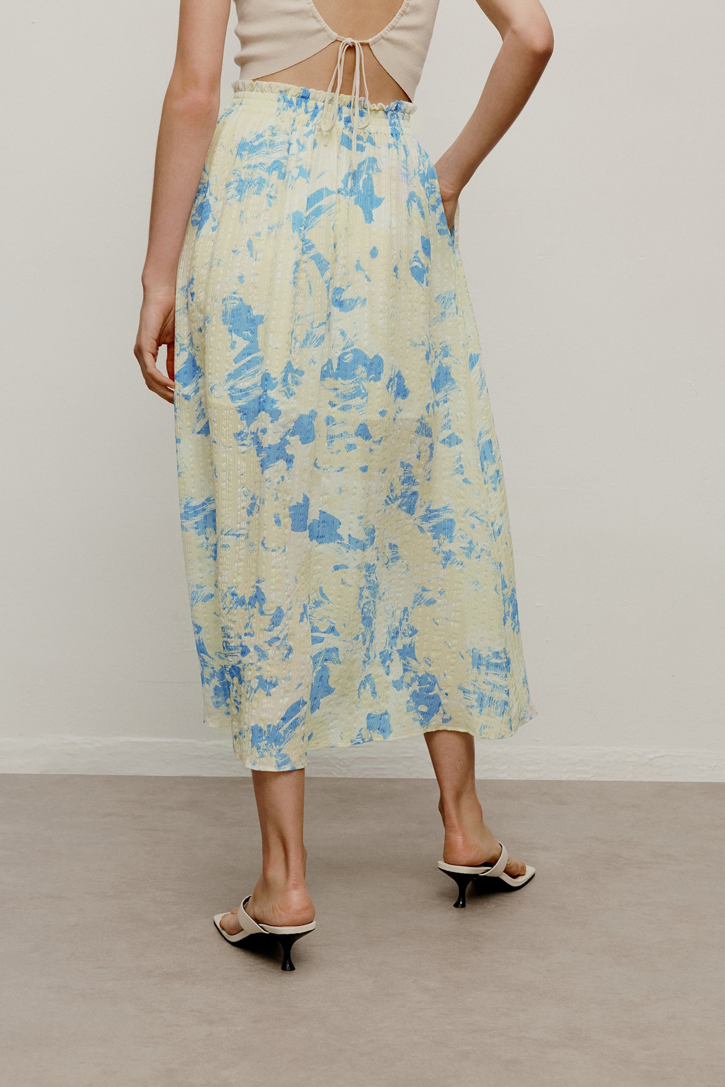 Shirring Split Skirt