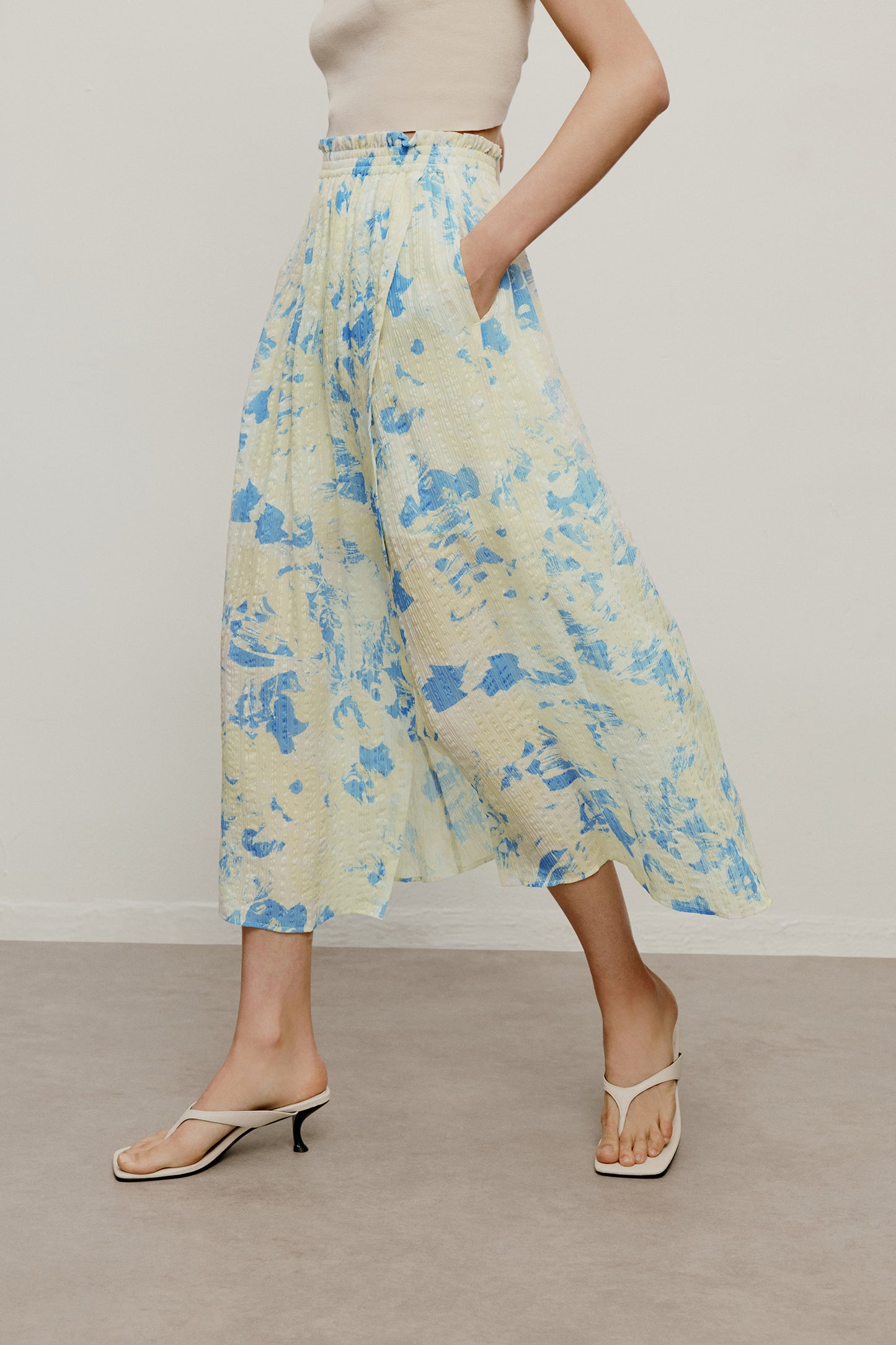 Shirring Split Skirt