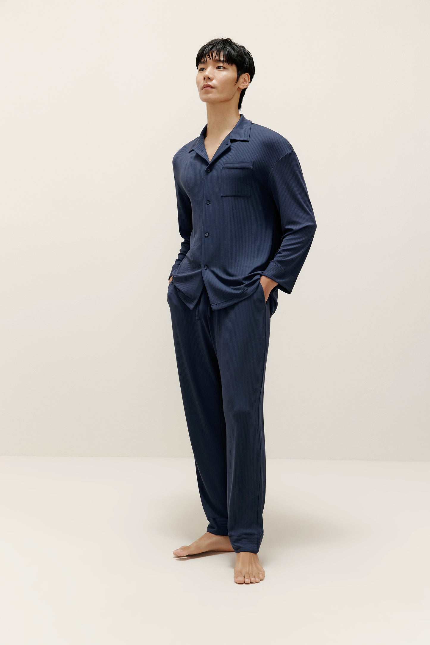 Silk Modal Long Sleeve Pajama Shirt