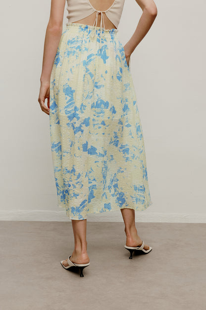 Shirring Split Skirt